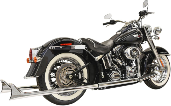 Auspuff F-Heck 39 89-17st - Schalldämpfer Slip-On True doppel W/39&quote; Long Fishtail Chrome