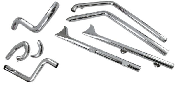 Auspuff Fshtl 30&quote; 07-15st - Auspuff True doppels W/ 30&quote; Fishtail W/O Baffles Chrome