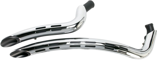 Auspuff Swpr 91-17 Bk/Ch - Auspuff Radial Sweepers schwarz W/ Chrome Heatshields W/ Holes