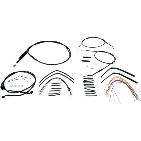 Bar Install Kit 04-06xl 14 - Kabel Kit 14 schwarz Vinyl Edelstahl Lenker W/O Abs