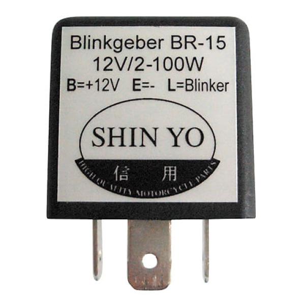 Blinkrelais SY-02, 3polig, 12 VDC, 1-100 Watt