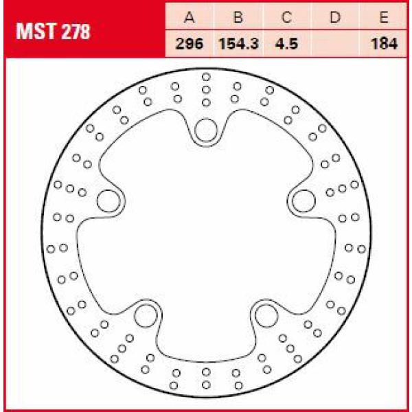 Bremse Rotor Fix rund L/R - Bremse Rotor Fixed 296 rund Front