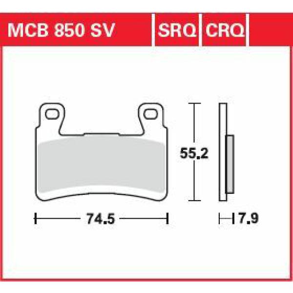 Bremse Unterlage Sinter Front Street - Bremse Unterlage Sv Sinter Performance Street