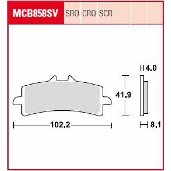 Bremse Unterlage Sinter Front Street - Bremse Unterlage Sv Sinter Performance Street