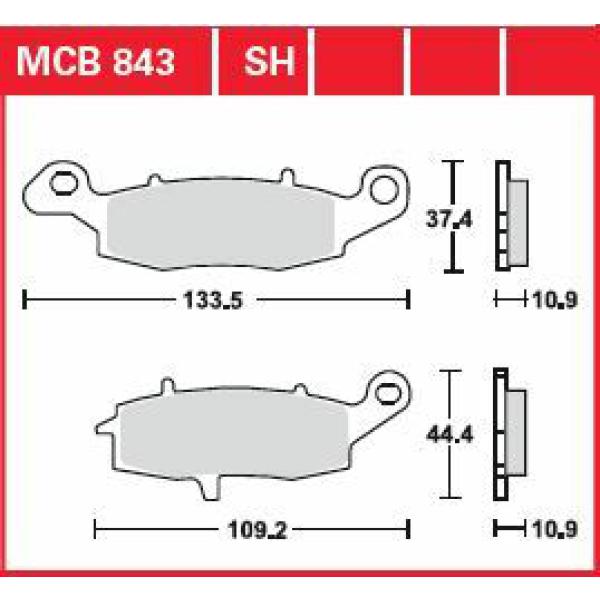 Bremse Unterlage Sinter hinten Street - Bremse Unterlage Sh Sinter Performance Street & Road Spurs