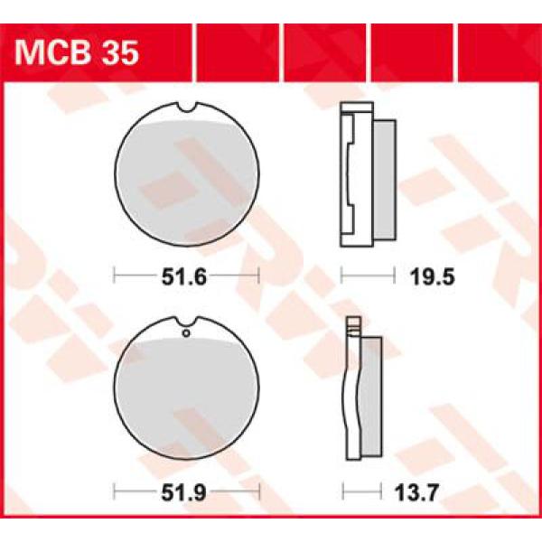 Bremse Unterlage Trw Mcb35 - Bremse Unterlage Allround Organic Standard