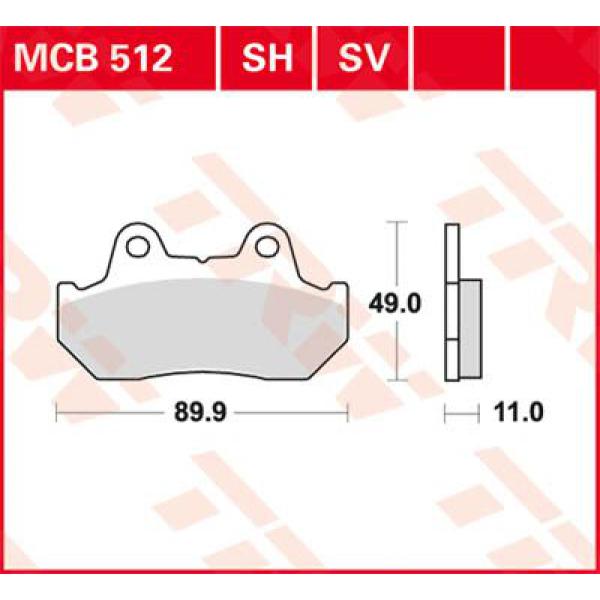 Bremse Unterlage Trw Mcb512sv - Bremse Unterlage Sv Sinter Performance