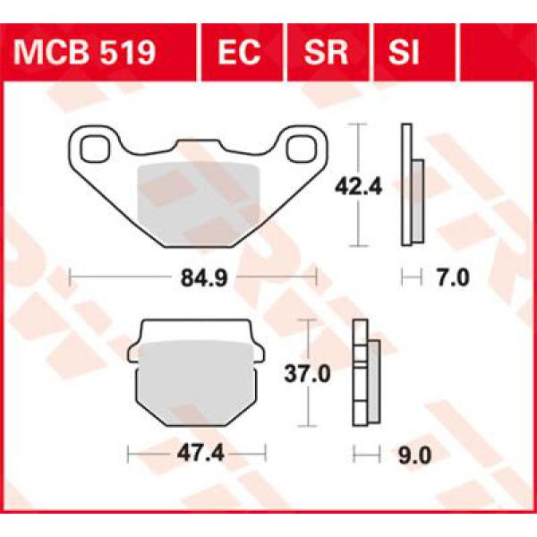 Bremse Unterlage Trw Mcb519 - Bremse Unterlage Allround Organic Standard