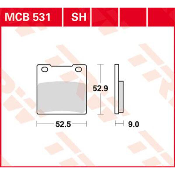 Bremse Unterlage Trw Mcb531sh - Bremse Unterlage Sh Sinter Performance