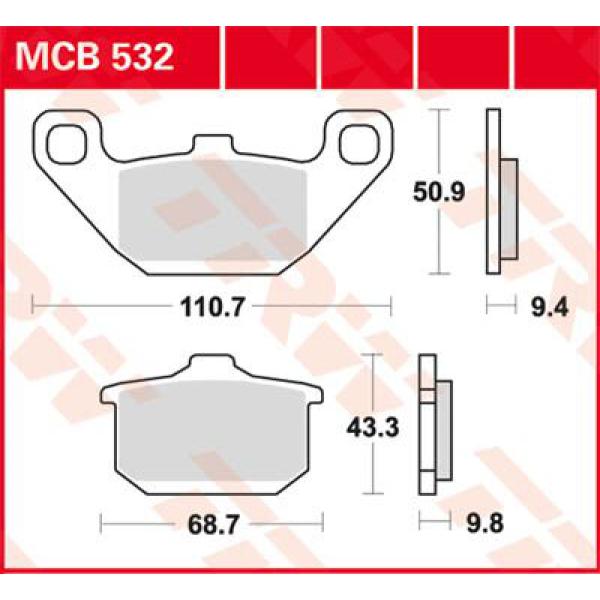 Bremse Unterlage Trw Mcb532 - Bremse Unterlage Allround Organic Standard