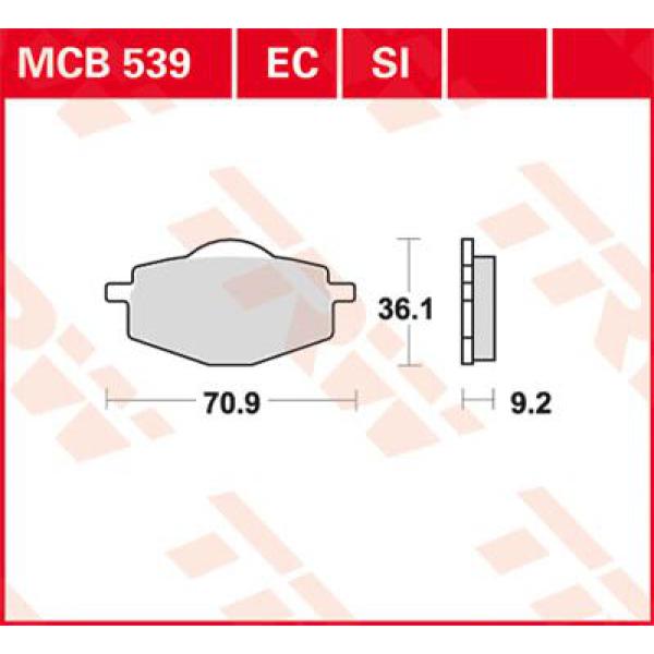 Bremse Unterlage Trw Mcb539 - Bremse Unterlage Allround Organic Standard