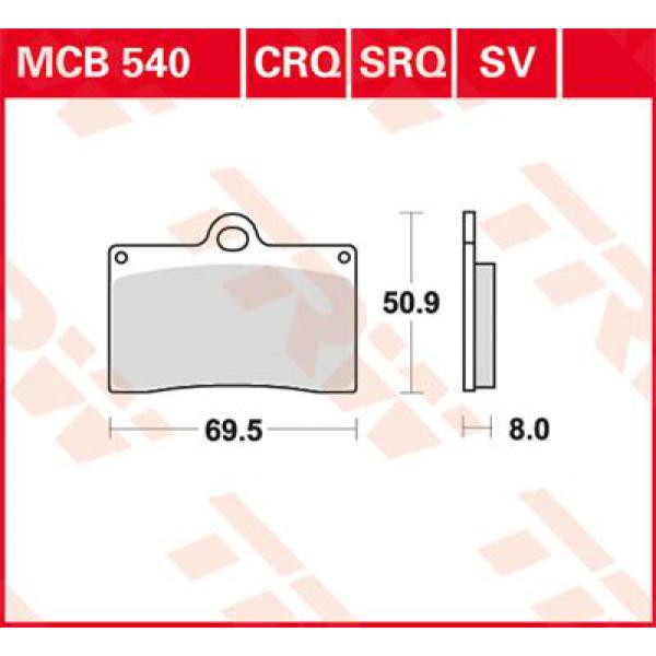 Bremse Unterlage Trw Mcb540sv - Bremse Unterlage Sv Sinter Performance