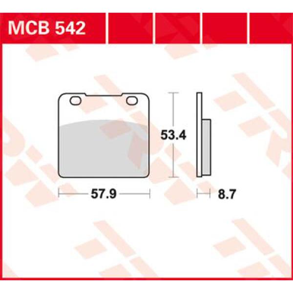 Bremse Unterlage Trw Mcb542 - Bremse Unterlage Allround Organic Standard