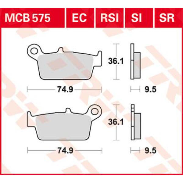 Bremse Unterlage Trw Mcb575si - Bremse Unterlage Si Sinter Offroad