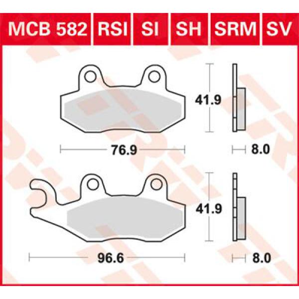 Bremse Unterlage Trw Mcb582sh - Bremse Unterlage Sh Sinter Performance Street & Road Spurs