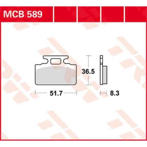 Bremse Unterlage Trw Mcb589 - Bremse Unterlage Allround Organic Standard