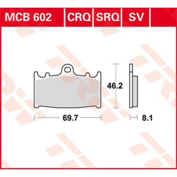 Bremse Unterlage Trw Mcb602 - Bremse Unterlage Allround Organic Standard