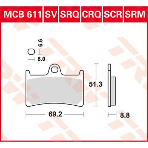 Bremse Unterlage Trw Mcb611 - Bremse Unterlage Allround Organic Standard