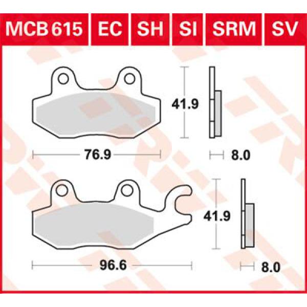 Bremse Unterlage Trw Mcb615 - Bremse Unterlage Allround Organic Standard