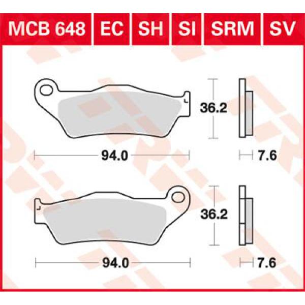 Bremse Unterlage Trw Mcb648sh - Bremse Unterlage Sh Sinter Performance Street & Road Spurs