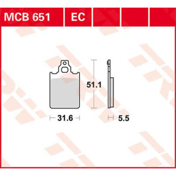 Bremse Unterlage Trw Mcb651 - Bremse Unterlage Allround Organic Standard