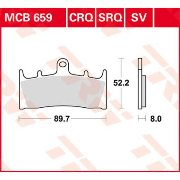 Bremse Unterlage Trw Mcb659crq - Bremse Unterlage Crq Hyper-Vergaser Racing