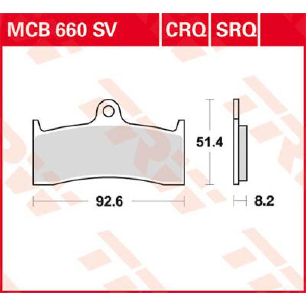 Bremse Unterlage Trw Mcb660sv - Bremse Unterlage Sv Sinter Performance Street