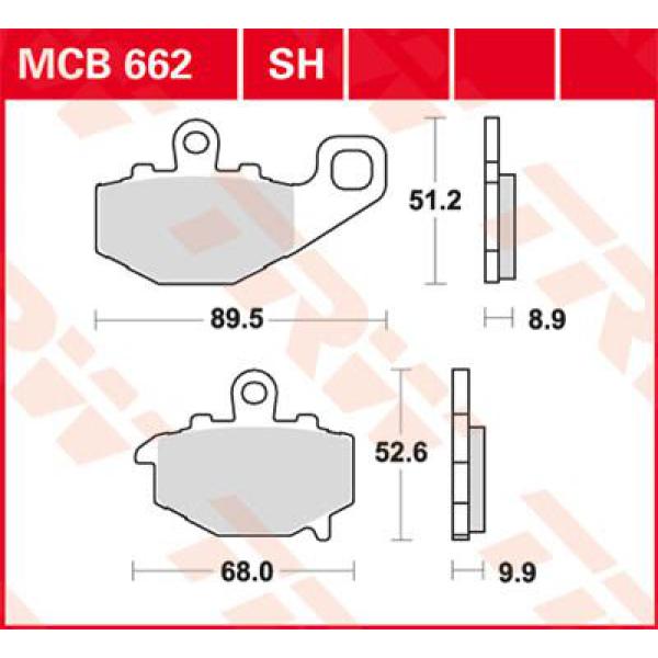 Bremse Unterlage Trw Mcb662sh - Bremse Unterlage Sh Sinter Performance Street & Road Spurs