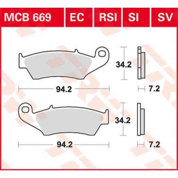 Bremse Unterlage Trw Mcb669rsi - Bremse Unterlage Rsi Sinter Performance Offroad