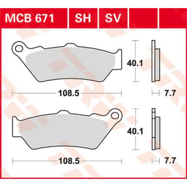 Bremse Unterlage Trw Mcb671sv - Bremse Unterlage Sv Sinter Performance Street