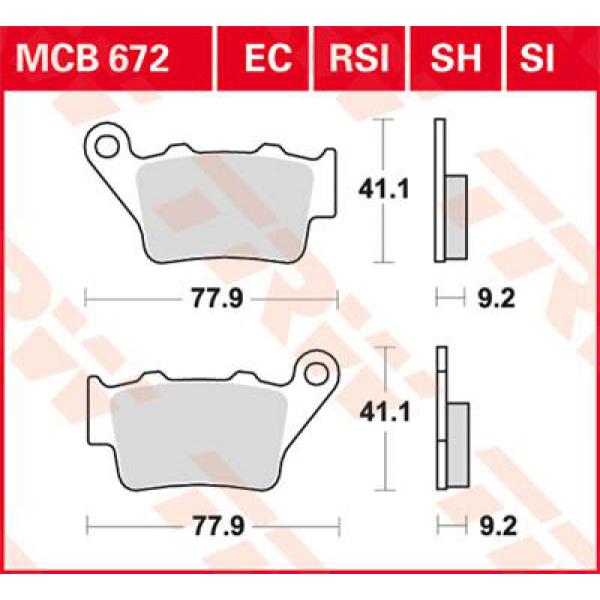 Bremse Unterlage Trw Mcb672sh - Bremse Unterlage Sh Sinter Performance Street & Road Spurs