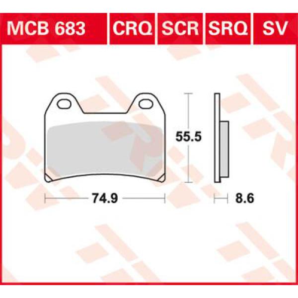 Bremse Unterlage Trw Mcb683crq - Bremse Unterlage Crq Hyper-Vergaser Racing