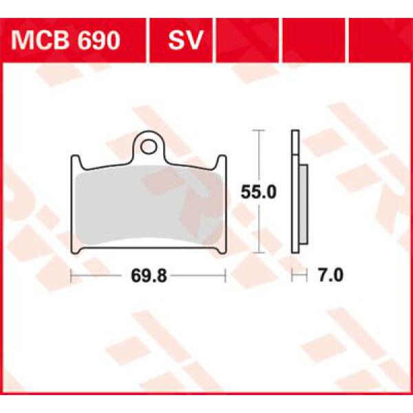 Bremse Unterlage Trw Mcb690sv - Bremse Unterlage Sv Sinter Performance Street