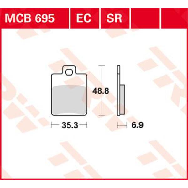 Bremse Unterlage Trw Mcb695sr - Bremse Unterlage Sr Sinter Scooter 