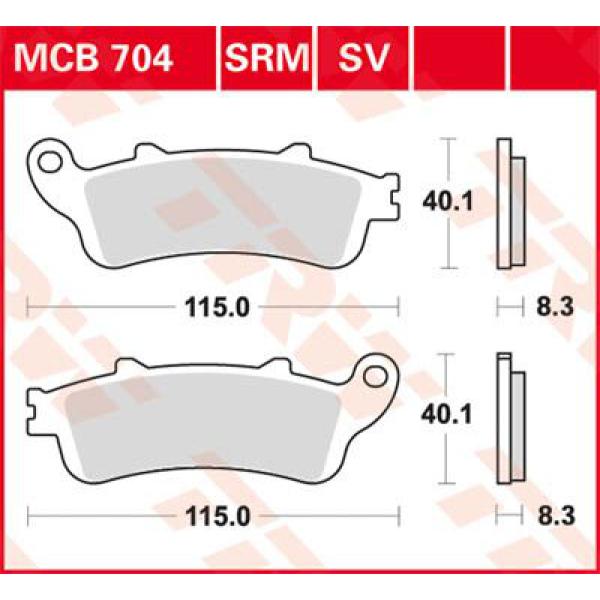 Bremse Unterlage Trw Mcb704sv - Bremse Unterlage Sv Sinter Performance Street