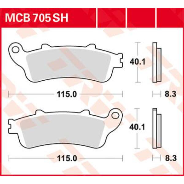 Bremse Unterlage Trw Mcb705sh - Bremse Unterlage Sh Sinter Performance Street & Road Spurs