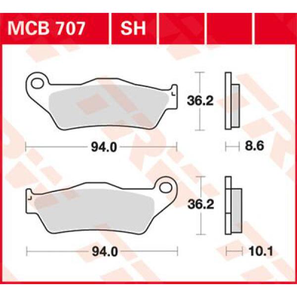 Bremse Unterlage Trw Mcb707 - Bremse Unterlage Allround Organic