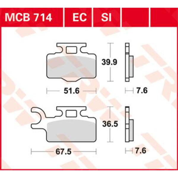 Bremse Unterlage Trw Mcb714si - Bremse Unterlage Si Sinter Offroad