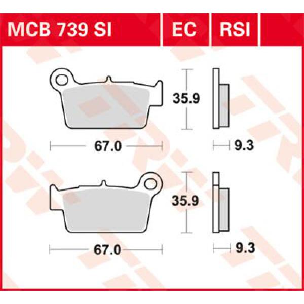 Bremse Unterlage Trw Mcb739rsi - Bremse Unterlage Rsi Sinter Performance Offroad