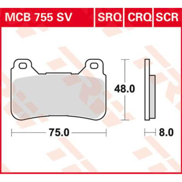 Bremse Unterlage Trw Mcb755crq - Bremse Unterlage Crq Hyper-Vergaser Racing