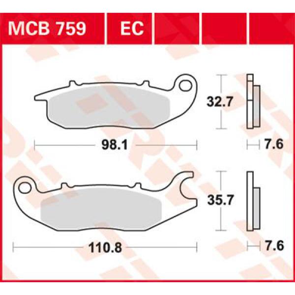 Bremse Unterlage Trw Mcb759 - Bremse Unterlage Allround Organic Standard