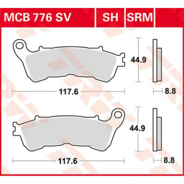 Bremse Unterlage Trw Mcb776sv - Bremse Unterlage Sv Sinter Performance Street