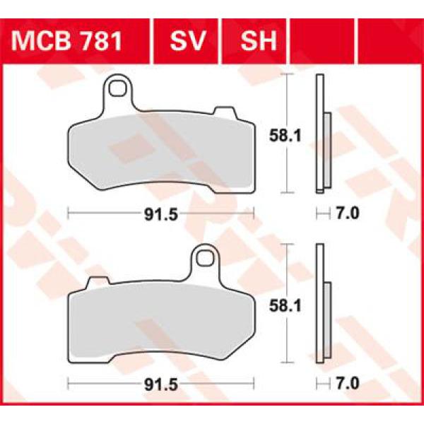 Bremse Unterlage Trw Mcb781sh - Bremse Unterlage Sh Sinter Performance Street & Road Spurs