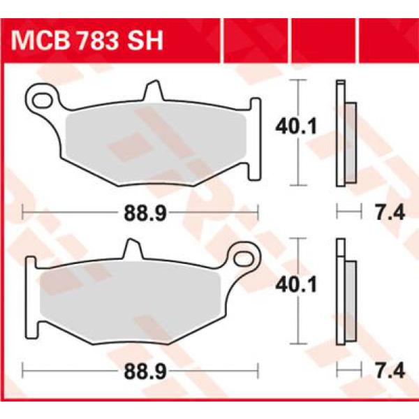 Bremse Unterlage Trw Mcb783sh - Bremse Unterlage Sh Sinter Performance Street & Road Spurs