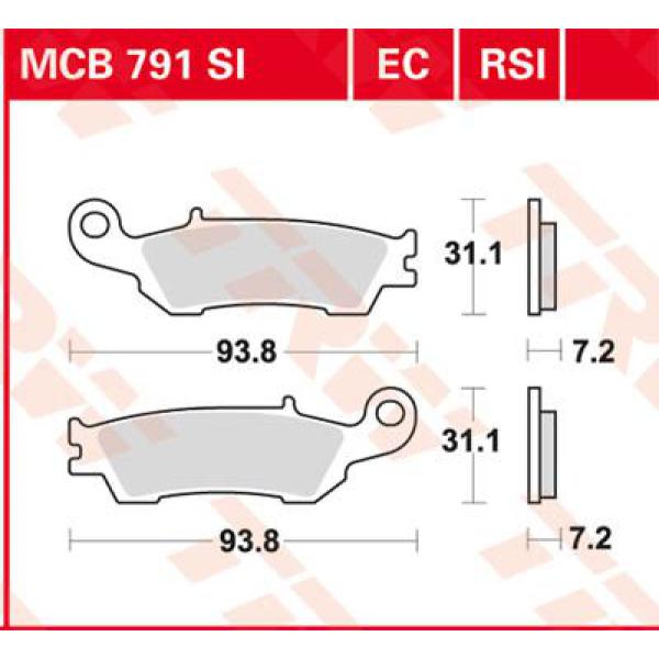 Bremse Unterlage Trw Mcb791rsi - Bremse Unterlage Rsi Sinter Performance Offroad