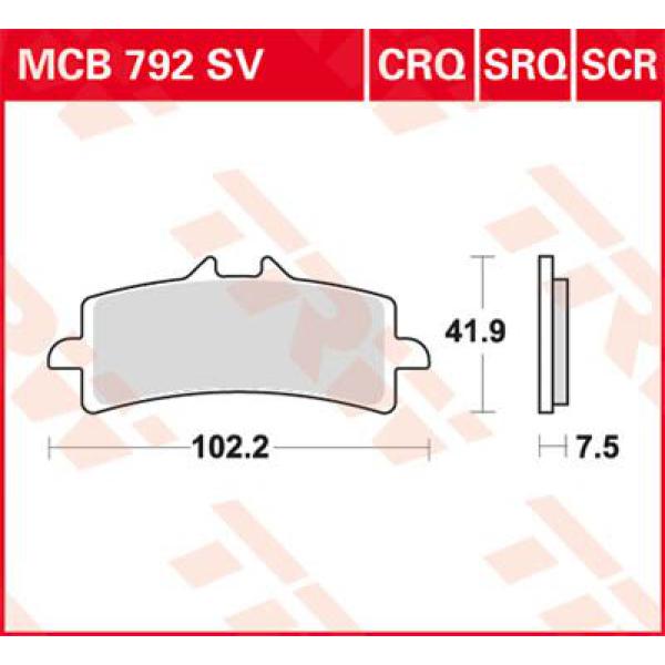 Bremse Unterlage Trw Mcb792crq - Bremse Unterlage Crq Hyper-Vergaser Racing