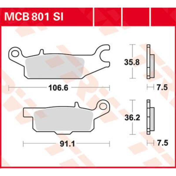 Bremse Unterlage Trw Mcb801si - Bremse Unterlage Si Sinter Offroad