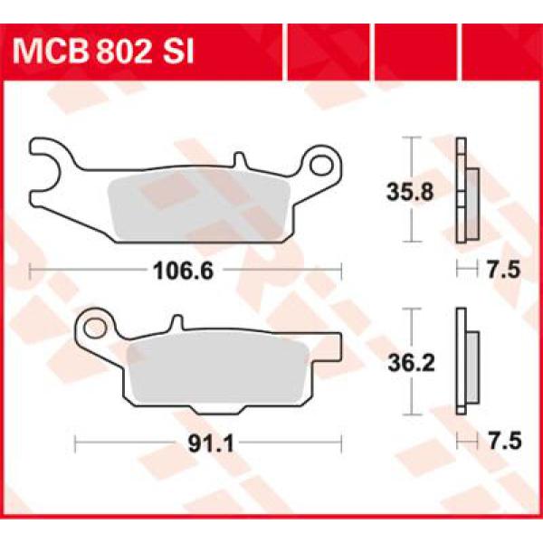 Bremse Unterlage Trw Mcb802si - Bremse Unterlage Si Sinter Offroad