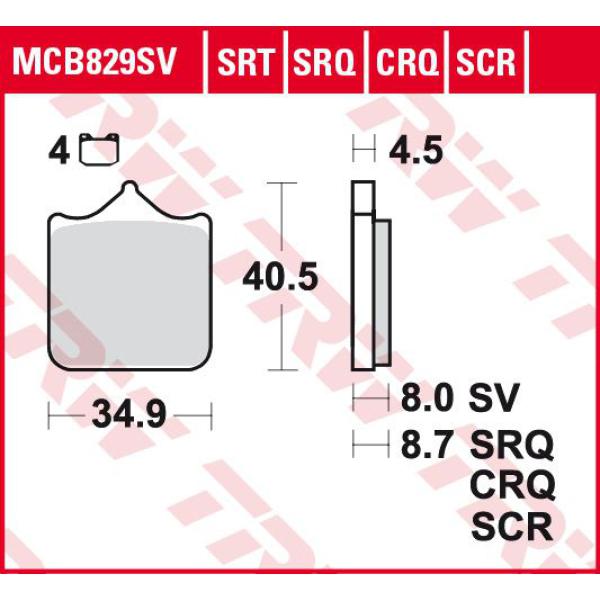 Bremse Unterlages Sinter Spur - Srt Sintered Road/ Spur Unterlages