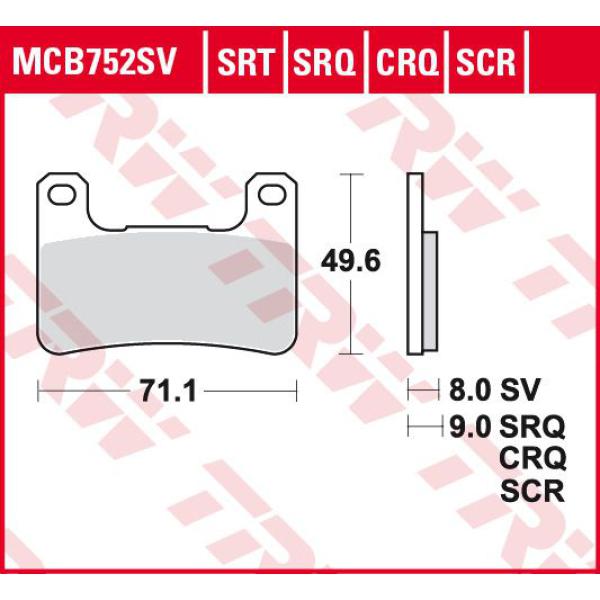 Bremse Unterlages Sinter Spur - Srt Sintered Road/ Spur Unterlages